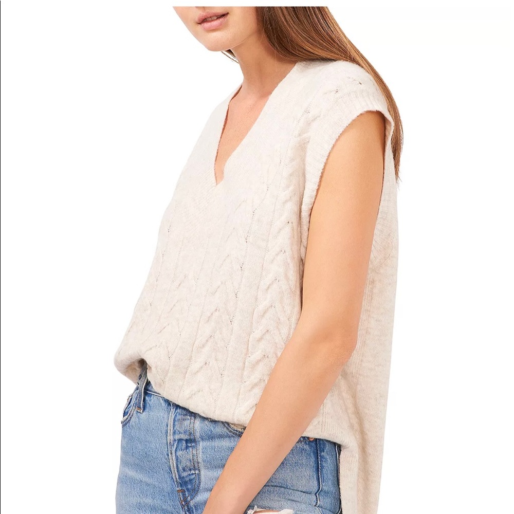 Cable knit sweater vest